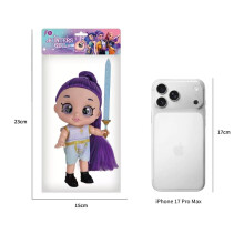 White clothes, blue hair, music theme song, 5D eyes and blue tiger doll, weapon accessories, 7-inch K-POP witch hunting doll toy
