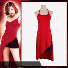 (Alice, M) Resident Evil Alice Red Camisole Sexy Cosplay Dress Halloween Party Costume