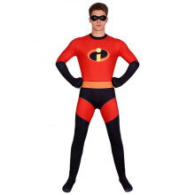 (blue, 170) Incredibles Cosplay Costume Mr. Incredible Parent-Child Set Adult Kids Jumpsuit Halloween Party Outfit