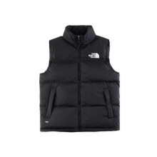 (black, L) Puffer Vest Unisex Stand Collar Embroidered Sleeveless Jacket Warm Winter Gilet