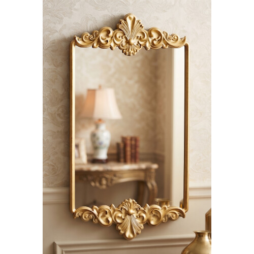 RectangularBaroque Wall Gold Ornate Mirror 43x82Cm 1