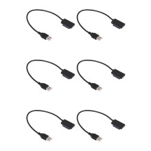 6X Adaptateur USB PC 6P + 7P CD DVD Rom Vers USB 2.0 Convertisseur Slimline 13 Broches Câble de Lecteur pour PC Portable Ordinateur Portable
