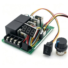 -Motor PWM-Snelheidsregelaar met Digitaal Display, Instelbaar van 0-, Aandrijfmodule, Ingang MAX60A 12V 24V, -Motor PWM, 1 Stuk