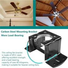 Deckenventilator-Montagehalterung mit Erdungskabel, 2,0 mm Starke Stahl-Ersatzhalterung für 1"-Verlängerungsstangen und 4"-Anschlussdosen