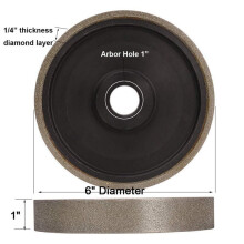 2X Diamante Lapidario Mola per Gioielli 6 Pollici X 1 Pollice con Foro Pergolato da 1 Pollice (per Gemma Granito Vetro Pietra Marmo) -400