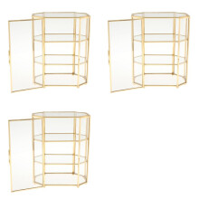 3X Joyero de 3 Niveles Organizador de Maquillaje de Vidrio Joyero Vitrina Multifunción para Almacenamiento de Decoración de Tocador