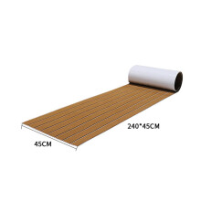 6Stück 6MM Selbst Klebendes EVA Schaum Teak Blatt Marine Boot Yacht Synthetischer Terrassendielen Schaum Boden Matte Boden Belag 240X45Cm