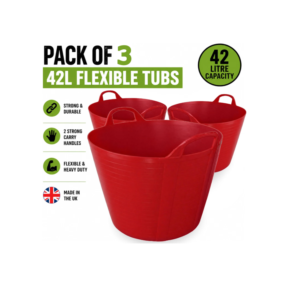 3X 42L Garden Home Flexible Tub