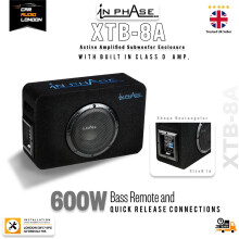 In Phase XTB-8A 8" 600W Active Subwoofer Enclosure with Bass Remote
