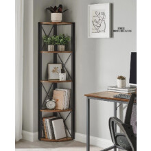 VASAGLE 5-Tier Corner Shelf, Storage bookshelf plant stand-Bookcase