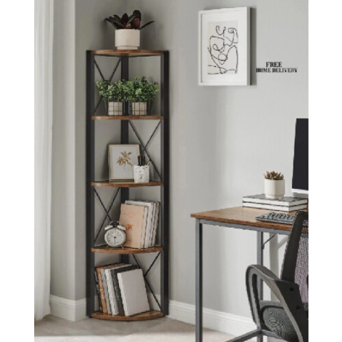 VASAGLE 5-Tier Corner Shelf, Storage bookshelf plant stand-Bookcase