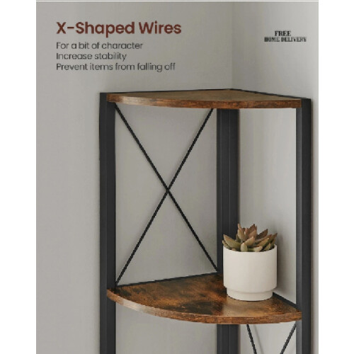 VASAGLE 5-Tier Corner Shelf, Storage bookshelf plant stand-Bookcase 1
