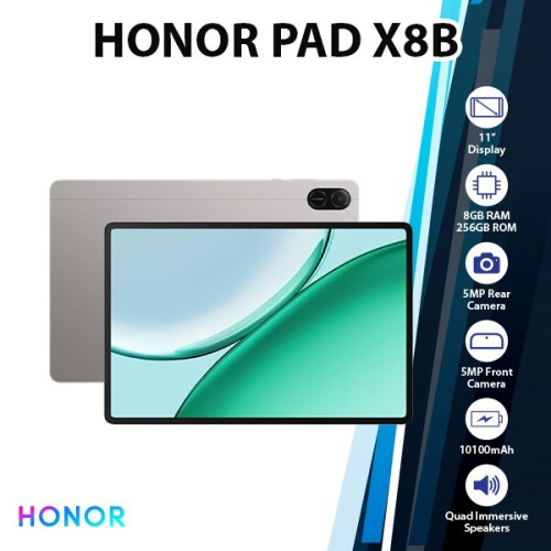Honor (Wi-Fi+4G) HONOR Pad X8b LTE Android PC Tablet (8GB+256GB/Bluetooth/Octa Core)