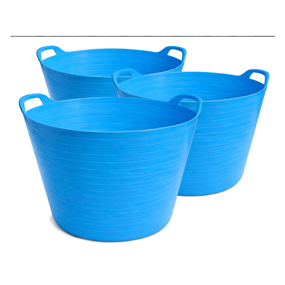 Blue 42L Flexible Tub Pack Of 3