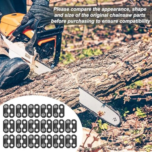 30 Conjuntos de Conectores de  de Reparo de Corrente de Motosserra de 3/8 Polegadas, Kits de Reparo de Corrente de Serra para Unir Correntes de 2