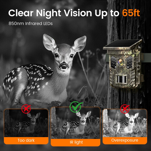 XTU 4K 64MP Solar Wildlife Camera with Night Vision Motion Activated 1