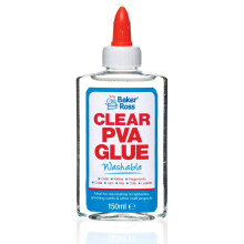 Baker Ross AR533 Clear PVA Glue - 1 Bottle, 150ml, Washable Adhesive, Craft Bonding, Craft Supplies