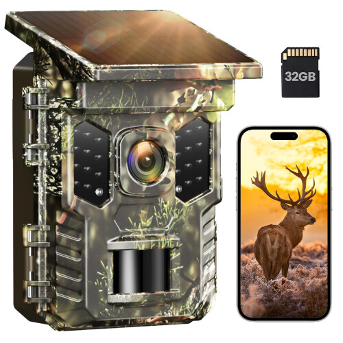 XTU 4K 64MP Solar Wildlife Camera with Night Vision Motion Activated