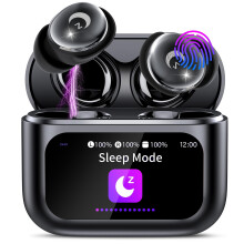 Wireless Earbuds with Smart Touch Screen, 2026 Mini Sleep Earbuds Bluetooth 5.4 Headphone In Ear with Noise Cancelling Mic, 48Hrs Playtime Hi-Fi Stere