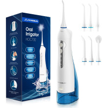 Hangsun Water Flosser Cordless Oral Irrigator Rechargeable Dental Water Jet HOC700 for Teeth Braces with 300ML Water Tank and 6 Jet Tips for Travel &