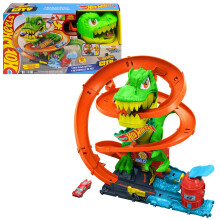 Hot Wheels City T-Rex Blaze Battle & 1:64 Scale Die-Cast Toy Car