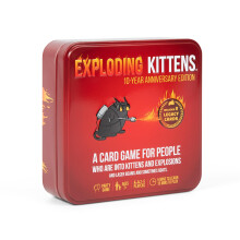 Exploding Kittens 10th Anniversary Collectible Tin Card Game. New Edition with 8 Legacy Cards. Fast-Paced, Travel Friendly. Adults & Kids.