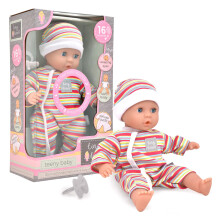 John Adams Tiny Tears Teeny Baby Doll, 30cm Soft Bodied, 16 Interactive Sounds, Ages 10m+.