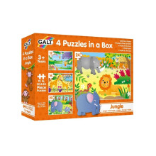 GALT 4 Puzzles In A Box - Jungle, Animal Jigsaw Puzzle Kids, Ages 3 Years +