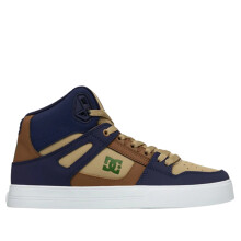 (10.5 UK, Navy/Brown/Tan) DC Shoes Mens Pure High Top Leather Skateboarding Trainers Sneakers Shoes