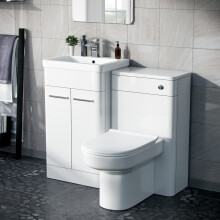 Afern 500mm Basin Vanity Unit, WC Unit & Back To Wall Toilet - White