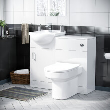 Ellen 450mm Floor Standing Vanity With Basin & WC With BTW Toilet - White