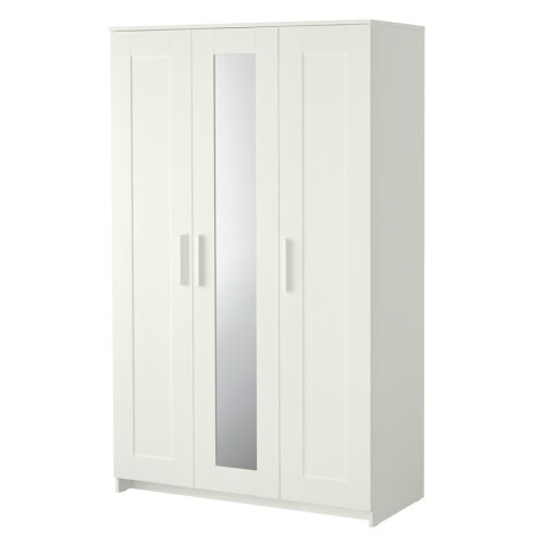 IKEA BRIMNES 3 Door Wardrobe with Mirror 117cm
