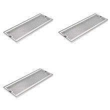 3X RVS Lekbak voor Bar, Rechthoekige Wateropvangbak, Olie-Afvoerbak, 50x17,5x1,5cm