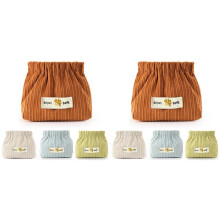 8X Corduroy Opbergtas Lippenstift Tas Dames Cosmetische Tas Snap Opbergtas Automatische Sluiting Reis Portemonnee