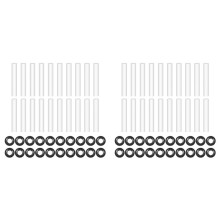 40 Sets Garage Door Hinge Quiet Roller Sleeves,11mm ID 80mm Length Roller Shaft Nuts Bearing Gaskets for Cars RV Garage