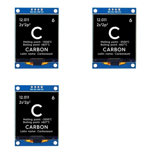 3pcs 1.5 Inch 128x128 OLED Shield Screen Module, High Quality SPI I2C Display for STM32 and  DIY
