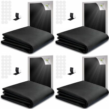 4X Portable Blackout Shades Film No Drill Travel Blackout Blinds Sunblock Window Cover Blackout Curtains 145 X 300cm