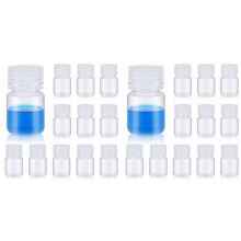 24 Pcs Pill Bottle Sample-Bottles Wide Mouth Reagent Bottle Plastic with Screw Caps Sample Containers 1 Oz 30 Ml
