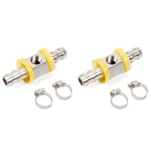 2pcs 3/8 Inch Fuel Pressure T‑Fitting Adapter for Fuel Pressure Gauge Sensor Barbed Push Lock T-Fitting Adapter