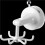 2X Rotatable Kitchen Hook - 6-Claw Suction Cup Wall Mount for Spatulas & Cookware, Drill-Free Plastic Storage Solution 3