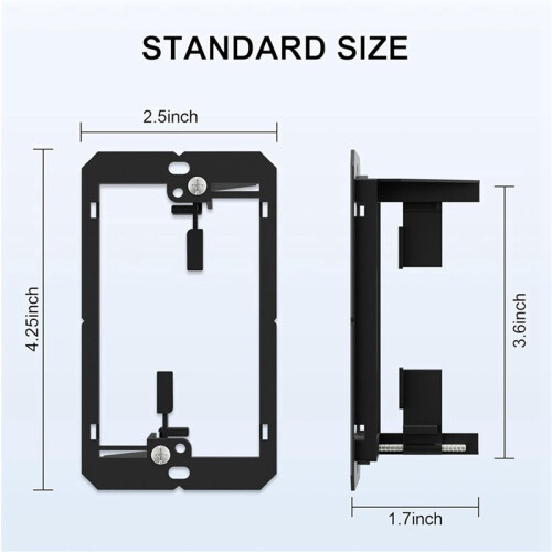 Low Voltage Box Single Gang Wall Plate 20 Pack, Flush Low Voltage Mounting Bracket for Network, , Coaxial, Speaker 2