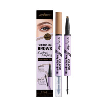 (2.5ml, Dark brown) Zephoco 2-in-1 waterproof eyebrow pencil series, smooth and smooth strokes, easy to use and easily outline eyebrows