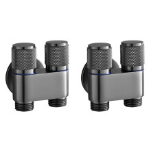 2X 1-in-2-Out Dual Control Valve, G1/2 Double Control Washing Machine Toilet Triangle Valve