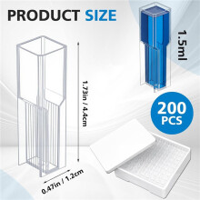 400pcs 1.5ml Disposable Plastic Cuvette Polystyrene Cuvette with Two Light for Spectrophotometers