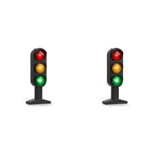 2X Traffic Light Lamp with Base for Room Decoration,Stop Light Lamp with Color Changing and Blinking Modes