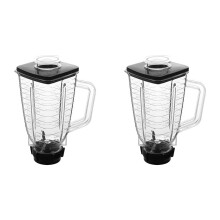 2X Parti di Ricambio: Barattolo Quadrato In Plastica da 5 Tazze con Coperchio, Compatibile con Frullatori