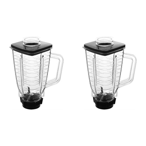 2X Replacement Parts 5-Cup Square Plastic Jar with Lid,Compatible for  Blenders