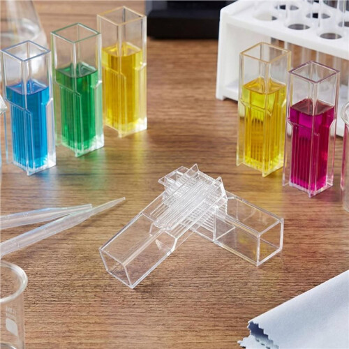 400pcs 1.5ml Disposable Plastic Cuvette Polystyrene Cuvette with Two Light for Spectrophotometers 2