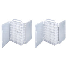 2X Double Sided 46 Grids Sewing Organizer,Sewing Spool Thread Storage Box, for Embroidery Floss, Jewelry