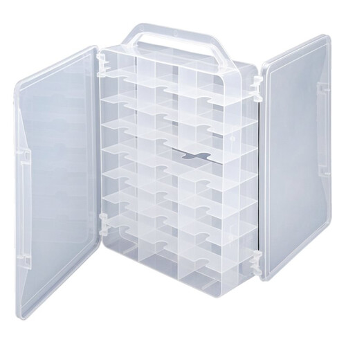 2X Double Sided 46 Grids Sewing Organizer,Sewing Spool Thread Storage Box, for Embroidery Floss, Jewelry 1
